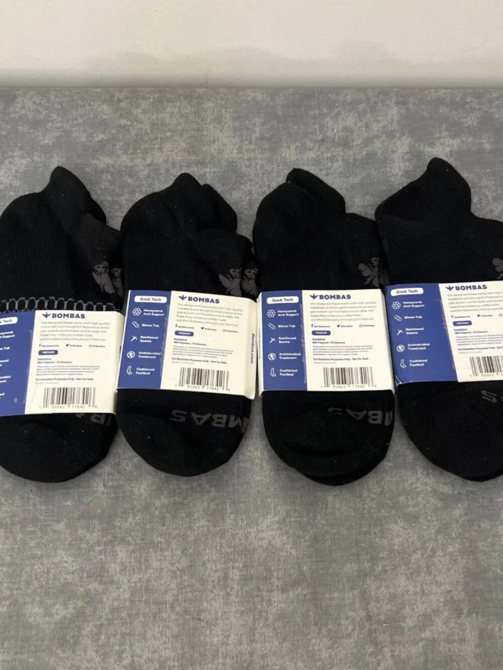 Bombas No-show Tab Ankle Socks Women's Size Medium (4) Pairs NWT